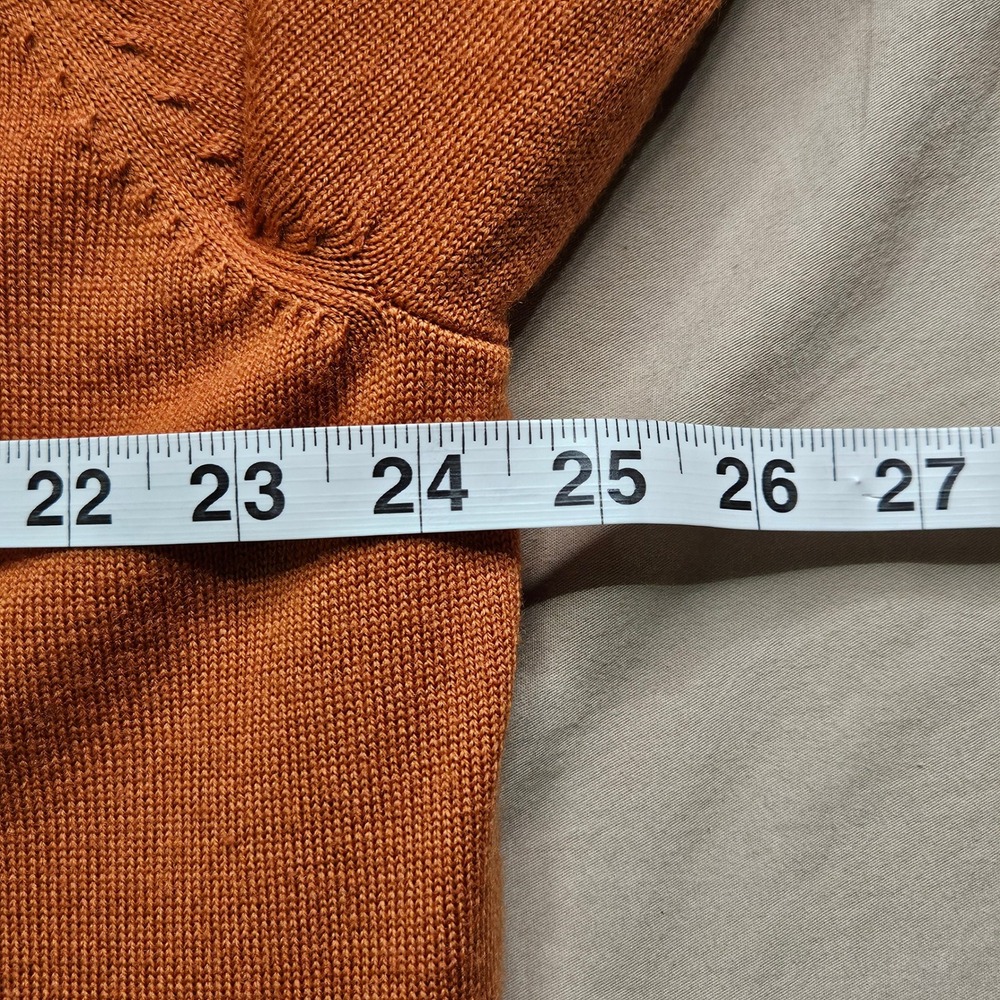 MARTIN Mens  Italian Merino Wool Quarter Zip Sweater Orange XL Casual Old‎ Money - Picture 9 of 10